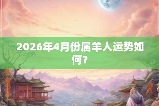 2026年4月份属羊人运势如何? 2026年4月份属羊人运势如何?