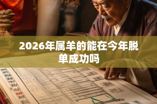 2026年属羊的能在今年脱单成功吗