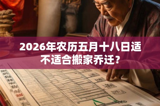 2026年农历五月十八日适不适合搬家乔迁？