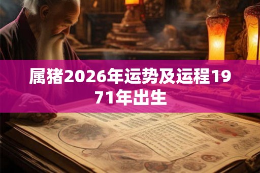 属猪2026年运势及运程1971年出生