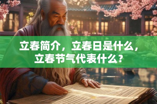 立春简介，立春日是什么，立春节气代表什么？