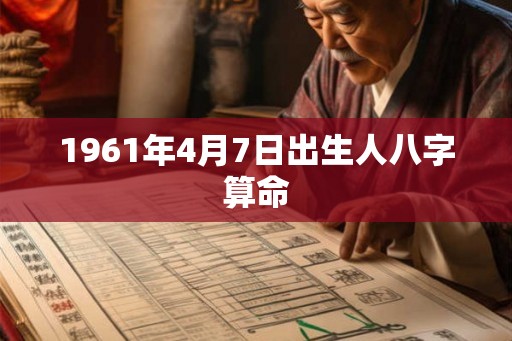 1961年4月7日出生人八字算命