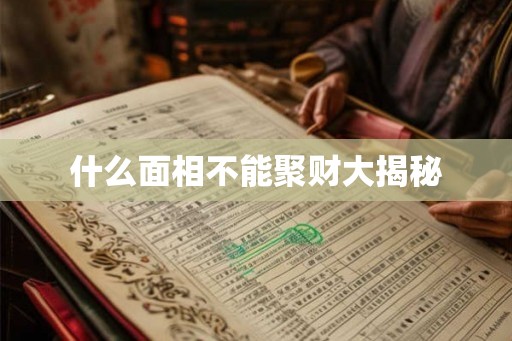 什么面相不能聚财大揭秘