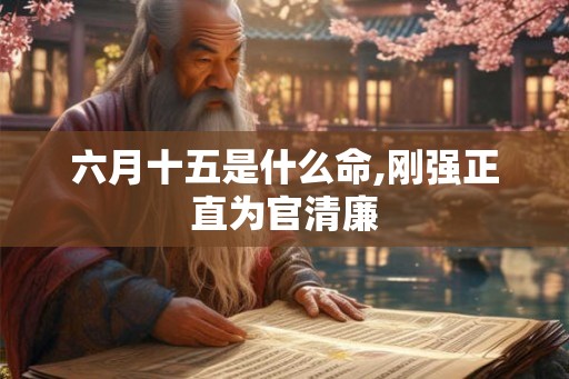 六月十五是什么命,刚强正直为官清廉