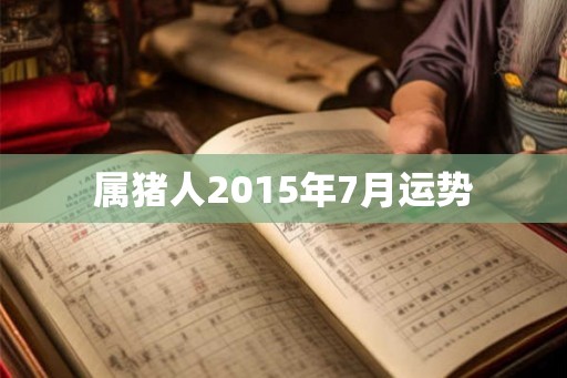 属猪人2015年7月运势