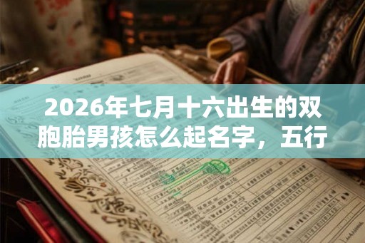 2026年七月十六出生的双胞胎男孩怎么起名字，五行属什么