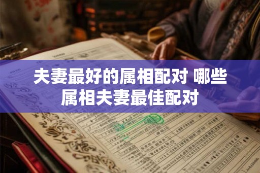 夫妻最好的属相配对 哪些属相夫妻最佳配对