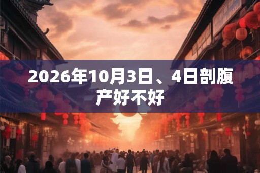 2026年10月3日、4日剖腹产好不好