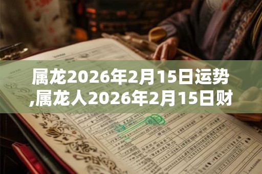 属龙2026年2月15日运势,属龙人2026年2月15日财运,生肖龙2026年2月15日运势 属龙2026年2月15日运势,属龙人2026年2月15日财运,生肖龙2026年2月15日运势