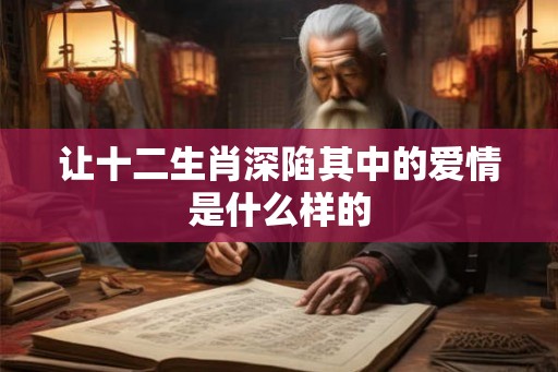 让十二生肖深陷其中的爱情是什么样的