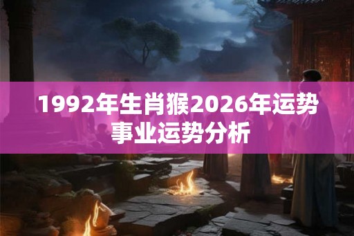 1992年生肖猴2026年运势 事业运势分析 1992年生肖猴2026年运势 事业运势分析
