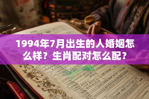 1994年7月出生的人婚姻怎么样？生肖配对怎么配？