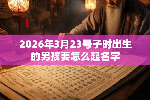 2026年3月23号子时出生的男孩要怎么起名字 2026年3月23号子时出生的男孩要怎么起名字