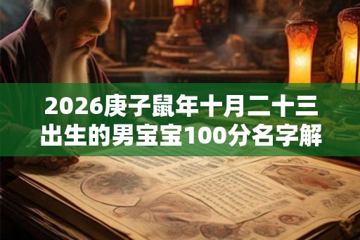 2026庚子鼠年十月二十三出生的男宝宝100分名字解析