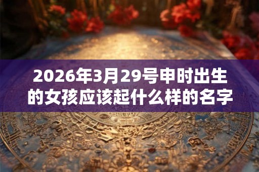 2026年3月29号申时出生的女孩应该起什么样的名字