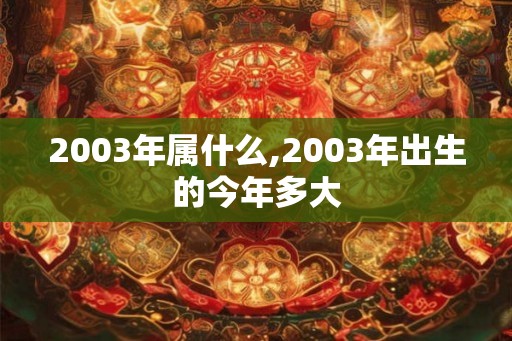 2003年属什么,2003年出生的今年多大