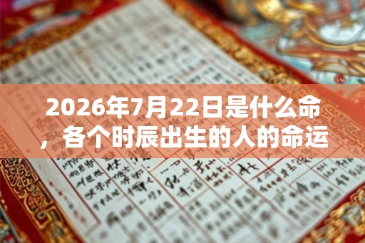 2026年7月22日是什么命，各个时辰出生的人的命运