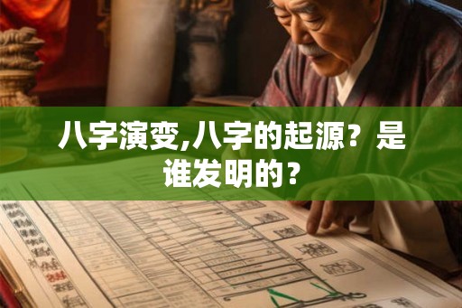 八字演变,八字的起源？是谁发明的？