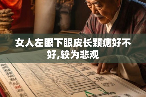 女人左眼下眼皮长颗痣好不好,较为悲观 女人左眼下眼皮长颗痣好不好,较为悲观