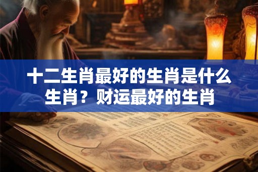 十二生肖最好的生肖是什么生肖？财运最好的生肖