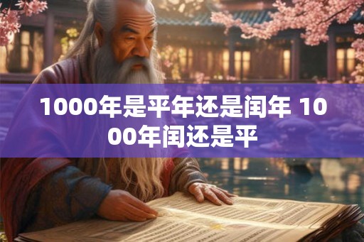 1000年是平年还是闰年 1000年闰还是平