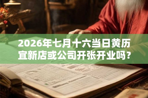 2026年七月十六当日黄历宜新店或公司开张开业吗？