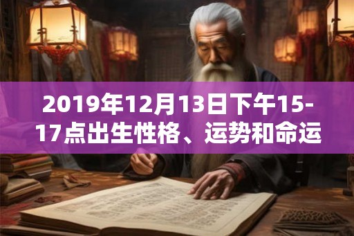 2019年12月13日下午15-17点出生性格、运势和命运
