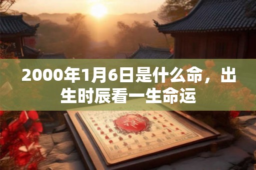 2000年1月6日是什么命，出生时辰看一生命运