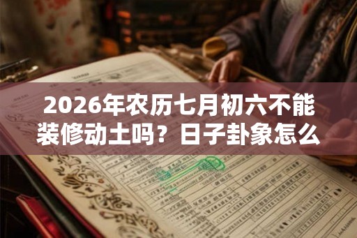 2026年农历七月初六不能装修动土吗？日子卦象怎么样？