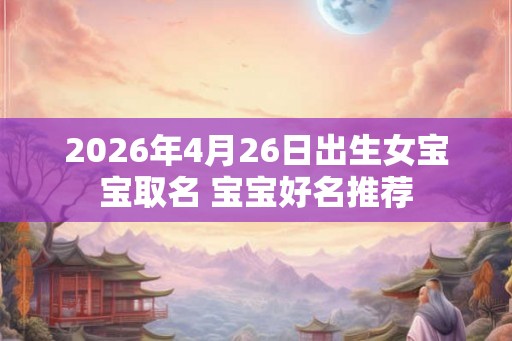2026年4月26日出生女宝宝取名 宝宝好名推荐