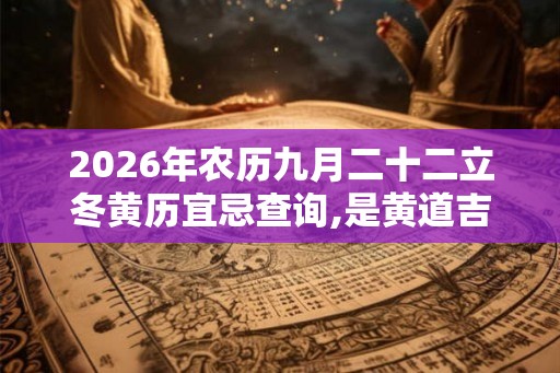 2026年农历九月二十二立冬黄历宜忌查询,是黄道吉日吗? 2026年农历九月二十二立冬黄历宜忌查询,是黄道吉日吗?
