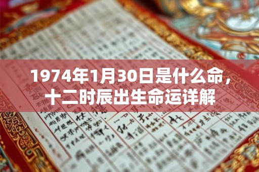 1974年1月30日是什么命，十二时辰出生命运详解