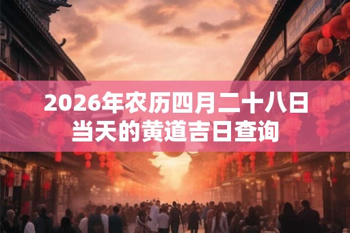 2026年农历四月二十八日当天的黄道吉日查询