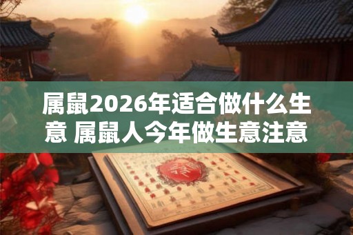 属鼠2026年适合做什么生意 属鼠人今年做生意注意事项