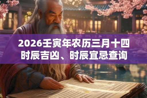 2026壬寅年农历三月十四时辰吉凶、时辰宜忌查询