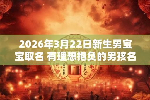 2026年3月22日新生男宝宝取名 有理想抱负的男孩名字