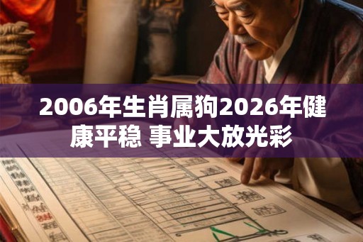 2006年生肖属狗2026年健康平稳 事业大放光彩