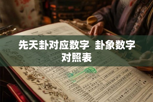 先天卦对应数字  卦象数字对照表
