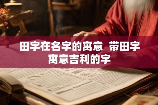 田字在名字的寓意  带田字寓意吉利的字