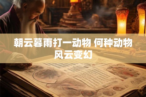 朝云暮雨打一动物 何种动物风云变幻