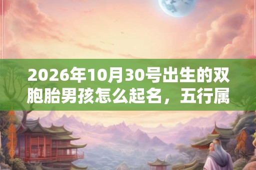 2026年10月30号出生的双胞胎男孩怎么起名，五行属什么