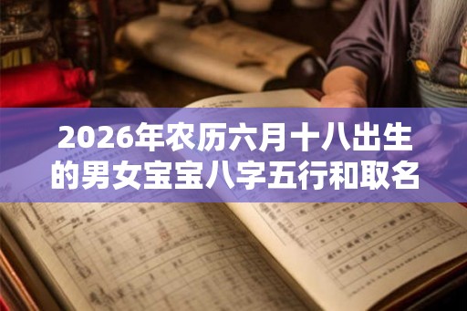 2026年农历六月十八出生的男女宝宝八字五行和取名参考