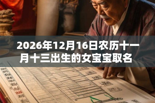 2026年12月16日农历十一月十三出生的女宝宝取名 寓意有内涵