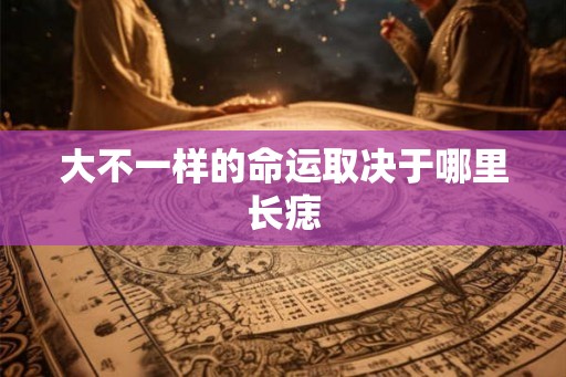 大不一样的命运取决于哪里长痣
