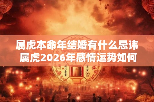 属虎本命年结婚有什么忌讳 属虎2026年感情运势如何