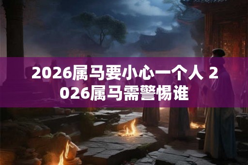 2026属马要小心一个人 2026属马需警惕谁 2026属马要小心一个人 2026属马需警惕谁