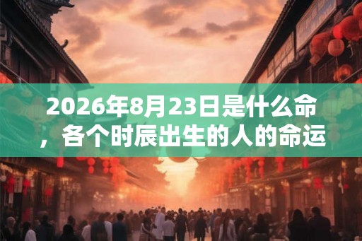2026年8月23日是什么命，各个时辰出生的人的命运