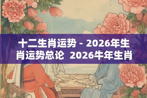 十二生肖运势 - 2026年生肖运势总论  2026牛年生肖运势全解