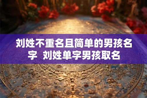 刘姓不重名且简单的男孩名字  刘姓单字男孩取名