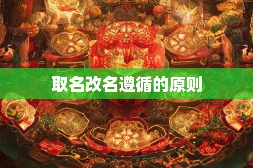 取名改名遵循的原则
